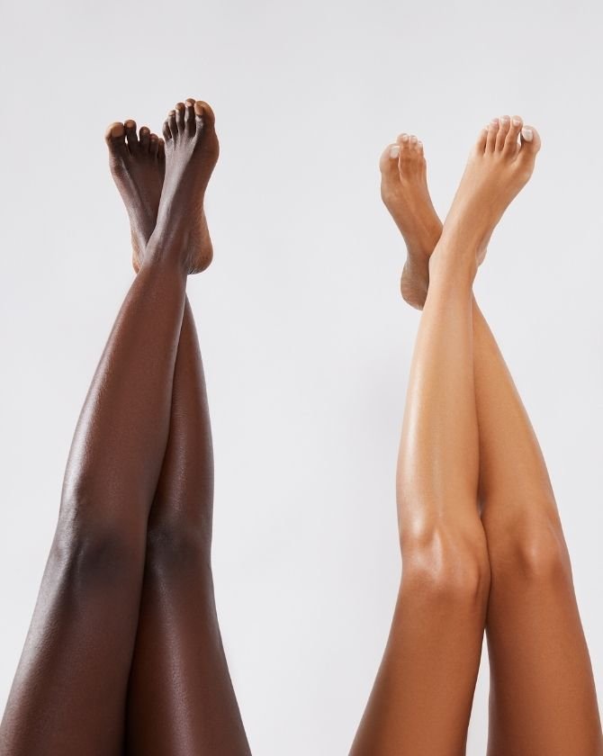 Illustration des zones du corps ciblées par le traitement d'épilation laser sur peau noire